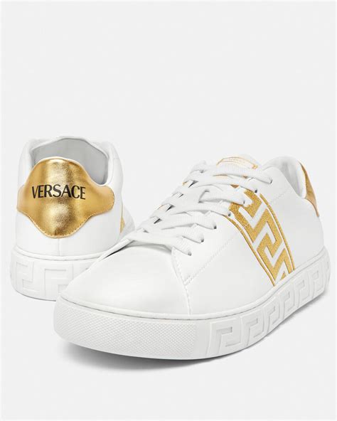 versace pink greca sandals|Versace greca low top sneakers.